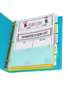 5-Tab Index Dividers with Multi-Pockets, Bright Color Assortment