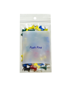 Write-On Poly Bags, 3 x 5, In Use, Push Pins Example