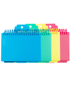 Spiral Bound Index Card Notebook with Tabs, Assorted, 1/EA, 48750