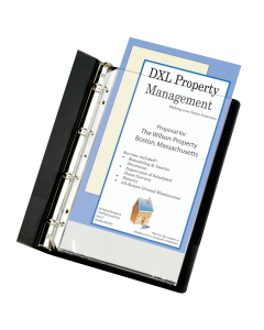 Heavyweight Polypropylene Sheet Protector, LEGAL clear, 7-hole punched for 3-ring or 4-ring binders, 14 x 8 1/2, In Use