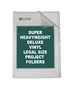 Deluxe Non-Glare Vinyl Project Folders, legal size, 14 x 8 1/2, 50/BX, 62139