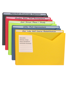 Write-On Poly File Jackets, Assorted Colors