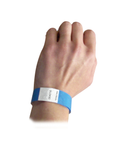 DuPont Tyvek Security Wristbands, Blue, In Use