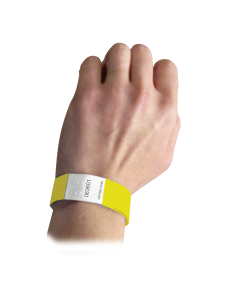89106 - DuPont Tyvek Security Wristbands, Yellow, In Use