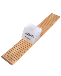 Wooden Name Badge Holder, In Use