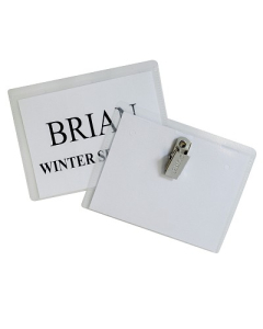 Clip Style Name Badge Holders, Front and Back