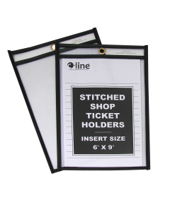 Shop ticket holders (stitched) one side clear