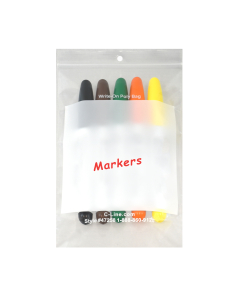 Write-On Poly Bags, 5 x 8, In Use, Markers