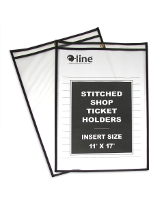 Shop ticket holders (stitched) both sides clear, 11 x 17, 25/BX, 5BX/CT