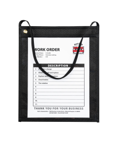 Black shop ticket holders w/hanging strap, In Use, Work Order