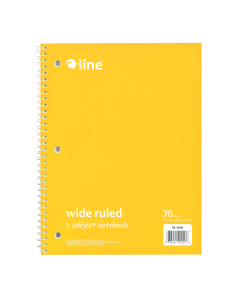 1-Subject Notebook, Wide Ruled, Yellow
