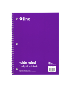 1-Subject Notebook, Wide Ruled, Purple
