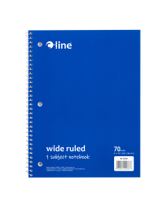 1-Subject Notebook, Wide Ruled, Blue