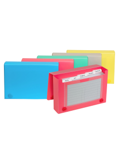 3 x 5 Index Card Case, Assorted Colors, One Open