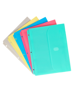 Binder Pocket, Side Loading, Assorted Colors