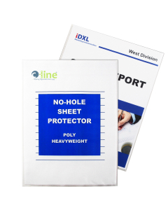No-Hole Sheet Protector, Clear, C-Line & in Use