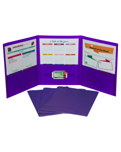 Tri-fold portfolio, heavyweight poly, purple