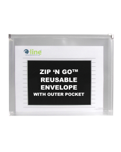 Zip 'N Go Reusable Envelope with Outer Pocket, Clear, Main Image