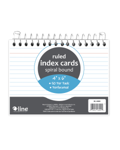 4” x 6” Spiral Bound Index Card Notebook, Ruled
