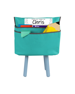 Standard Chair Cubbie, 14', Seafoam Green, In Use, On chair