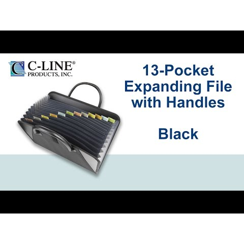C-Line Expanding File With Handles - Black, 1/EA, 48211 C-Line Expanding File With Handles - Black, 1/EA, 48211