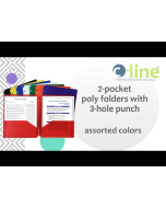 Two-Pocket Heavyweight Poly Portfolio Folder with Three-Hole Punch, Orange, 1/EA, 33932