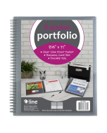 8-Pocket Spiral-Bound Poly Portfolio, Smoke, Closed
