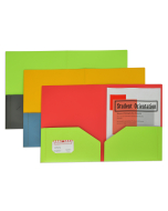 Two-Tone Two-Pocket Super Heavyweight Poly Portfolio, Assorted, 6/PK, 34720