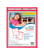 Reusable Dry Erase Pocket, Neon Red, 9 x 12, 40814