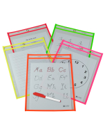 Reusable Dry Erase Pockets, Assorted, 9 x 12, 25/BX, 40820
