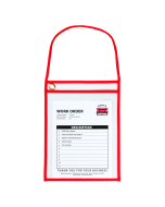 Shop Ticket Holder with Strap, Stitched, Red