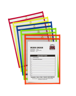 Neon shop ticket holder, assorted, 2/color, (stitched) both sides clear, 9 x 12, 10/PK, 5PK/CT