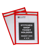 Shop Ticket Holder, Stitched, Red, 6 X 9 , 25/BX, 10BX/CT