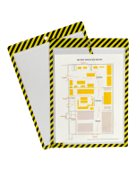 Shop Ticket Holder, Vinyl with Yellow/Black Stripes, 25/BX, 5BX/CT