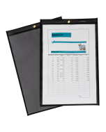 Shop Ticket Holders with Pressboard Back, Stitched, One Side Clear, 11' X 17', 25/BX, 5 BX/CT