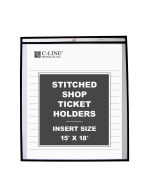 Shop ticket holders (stitched) both sides clear, 15 x 18, 25/BX