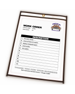 Shop ticket holders (stitched) both sides clear, Work Order Example