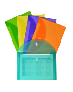 XL Reusable Envelopes, Hook and Loop Closure, Assorted Colors