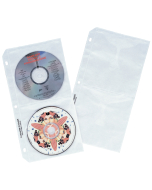 Deluxe CD Ring Binder Storage Pages, Standard, Stores 4 CDs, 5 13/16 x 11 1/16, 10/PK, 61958