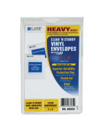 Clear 'N Sturdy vinyl envelopes with Flap, 3 x 5, 50EA/BX, 20BX/CT