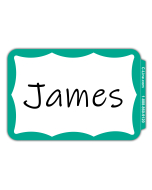 Pressure Sensitive Badges, Border, Green, 3 1/2 x 2 1/4