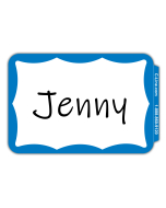 Pressure Sensitive Badges, Border, Blue, 3 1/2 x 2 1/4