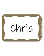Pressure Sensitive Badges, Border, Gold, 3 1/2 x 2 1/4