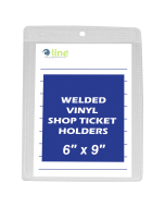 Shop ticket holders, welded vinyl, both sides clear, 6 x 9