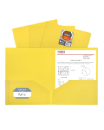 Two-Pocket Heavyweight Poly Portfolio Folder, Yellow, Open