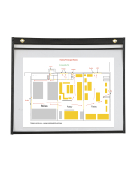 Shop Ticket File Jacket, Both Sides Clear, Black Stitched Edging, In Use