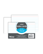 3" x 5" Index Cards, White, 100/PK, Front, Back, and Packaging