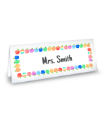 Inkjet/Laser Name Tent Inserts, scored, white, name tent cardstock, Teacher Example