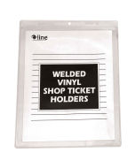 Shop ticket holders, welded vinyl, both sides clear