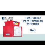 Two-Pocket Heavyweight Poly Portfolio Folder with Prongs, Red, 1/EA, 33964